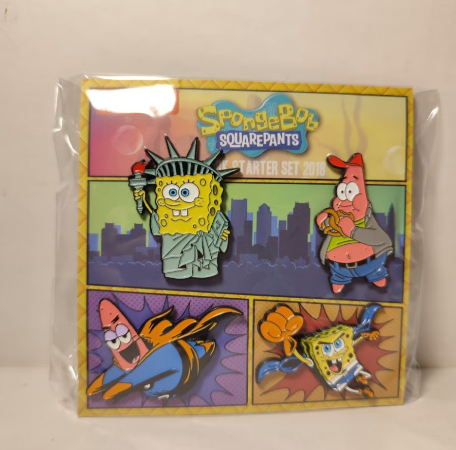 Spongebob Squarepants - Comicbook Themed Enamel Pins Set Of 4