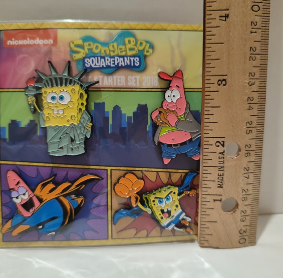 Spongebob Squarepants - Comicbook Themed Enamel Pins Set Of 4