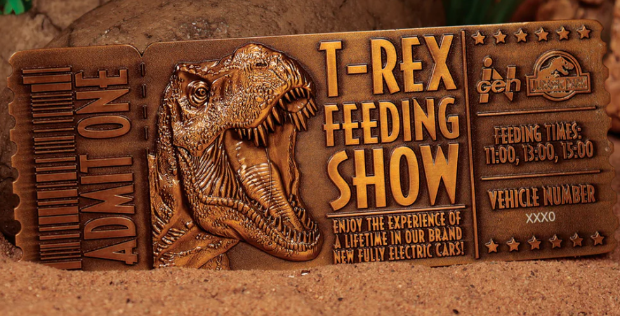 Jurassic Park - T-rex Feeding Show Metal Ticket