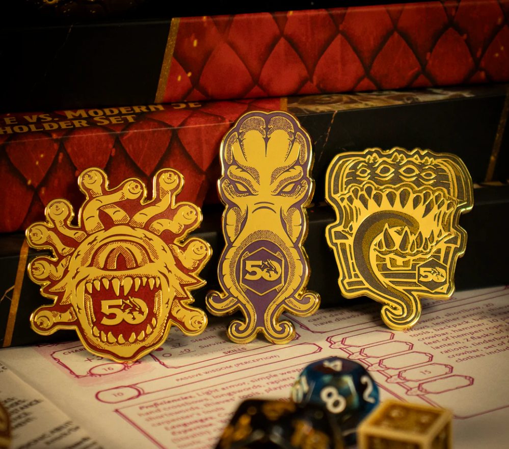Dungeons & Dragons - 50th Anniversary Set of 3 Pin Badges