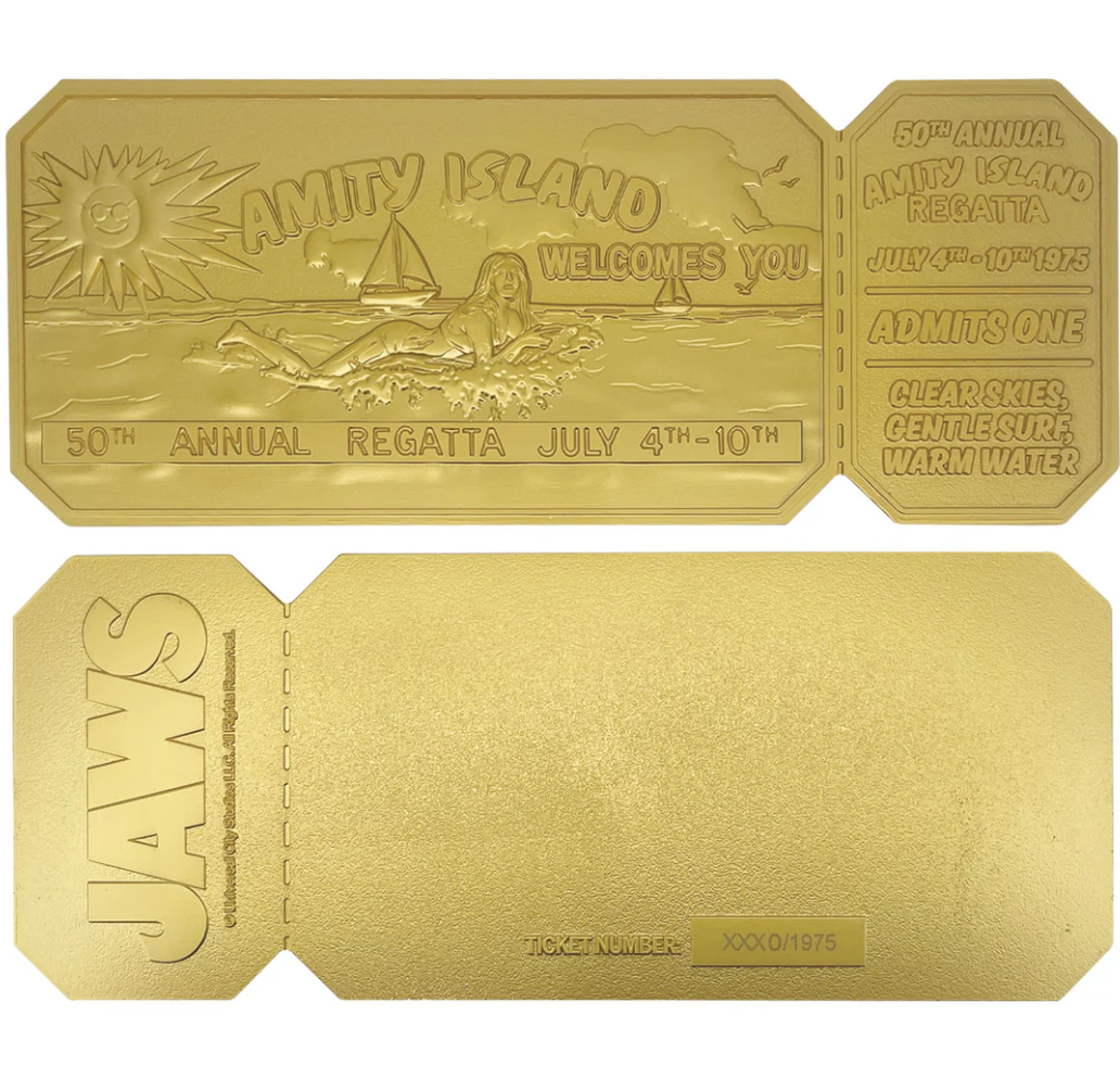 Jaws - Amity Regatta 24k Gold Plated Ticket