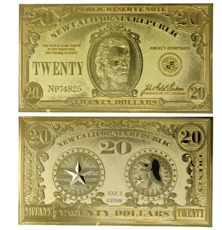 Fallout - 24k Gold Plated NCR Bill Replica
