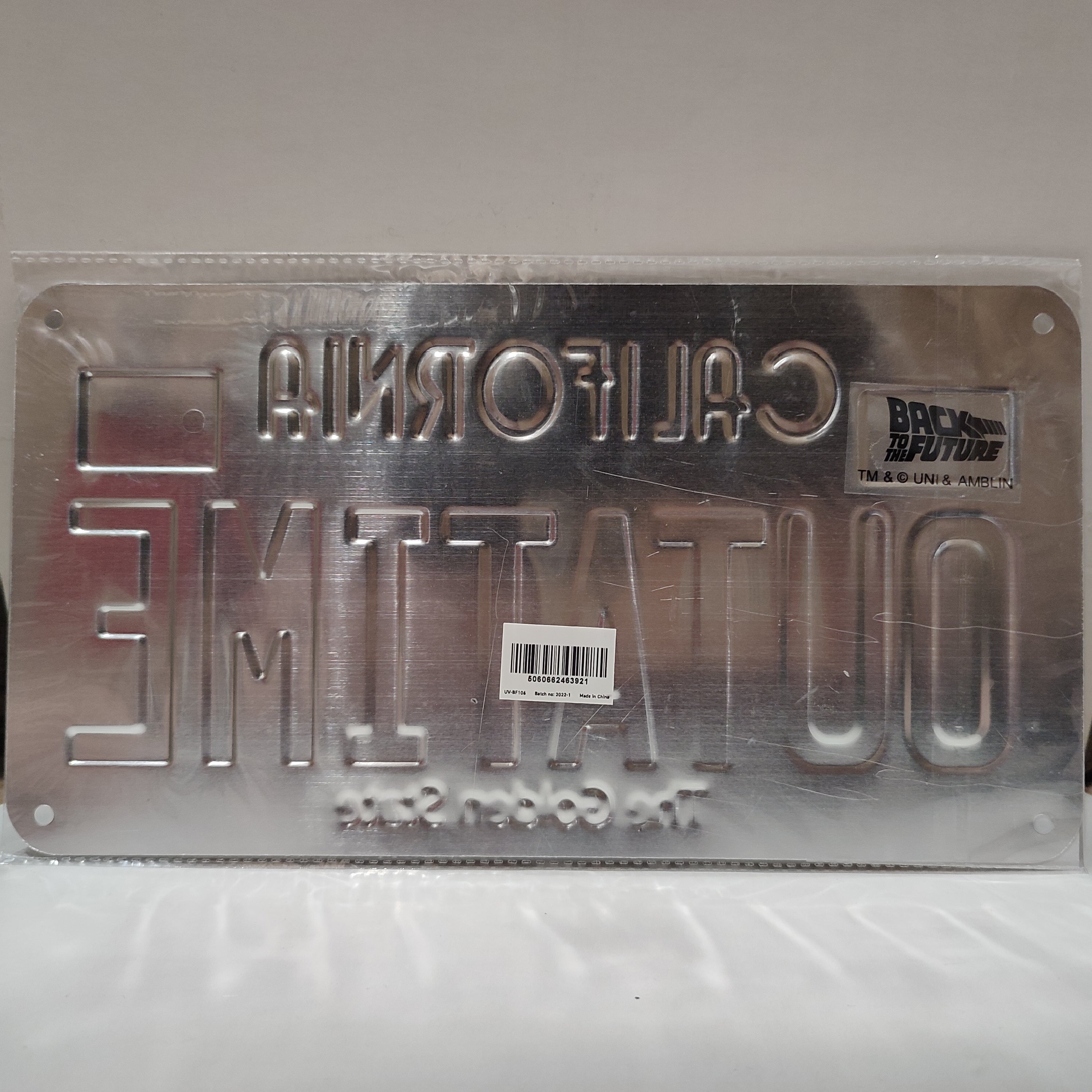 Back To The Future - License Plate Metal Sign