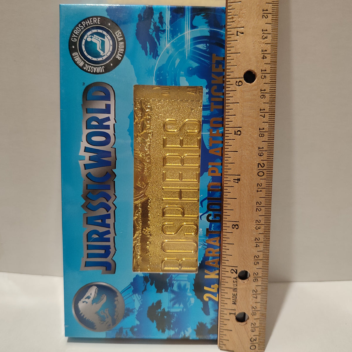 Jurassic World - Gyrosphere 24k Gold Plated Ticket