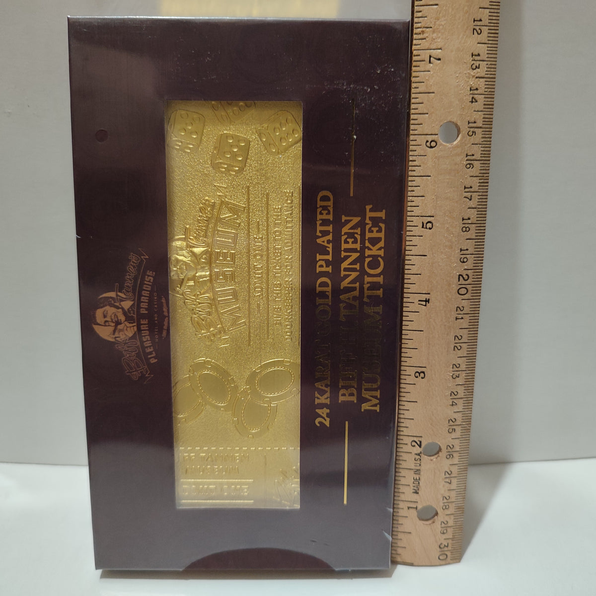 Back To The Future - Biff Tannen Musuem Ticket 24k Gold Plated