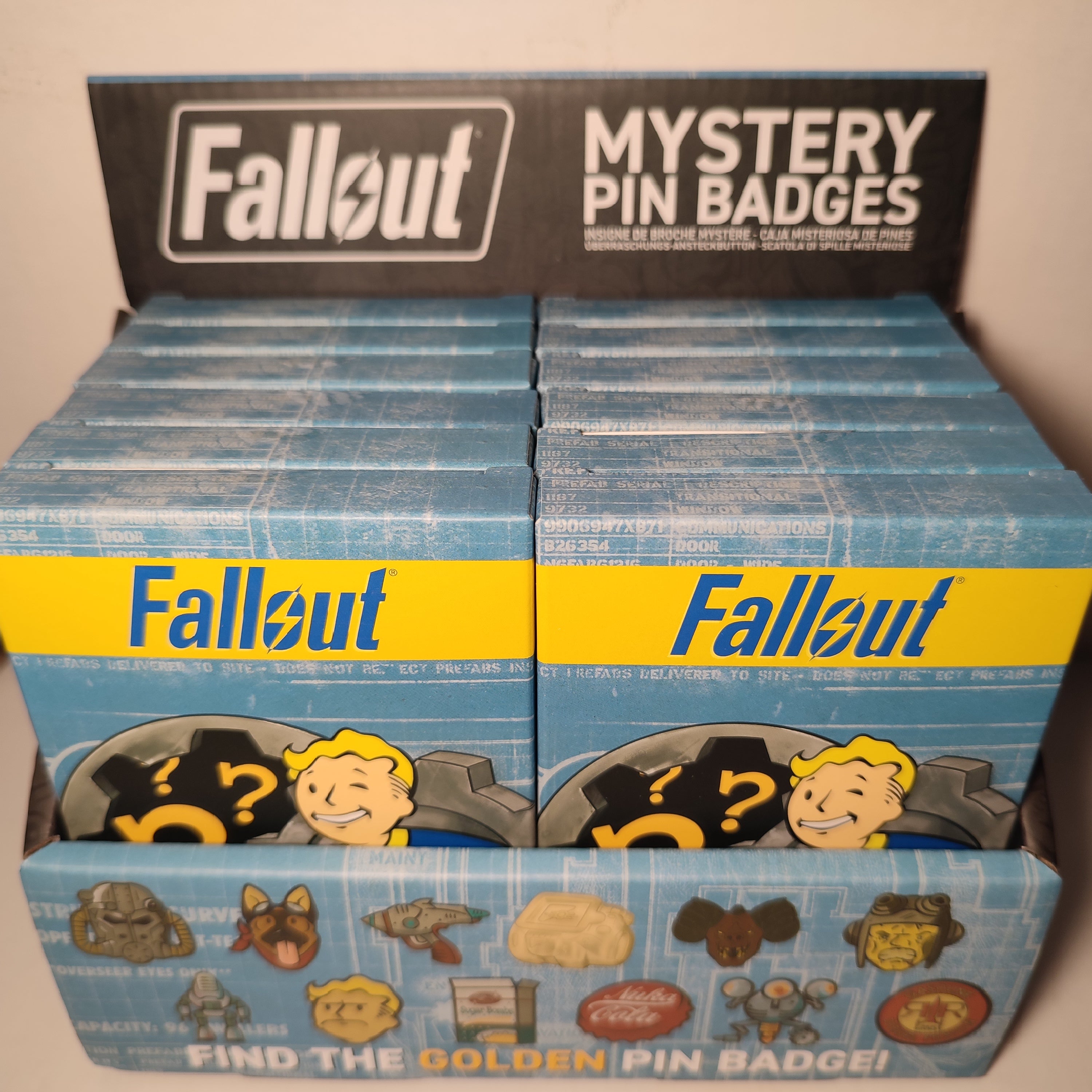 Fallout - Mystery Pin Badge Series 1 Display Case 12 Boxes