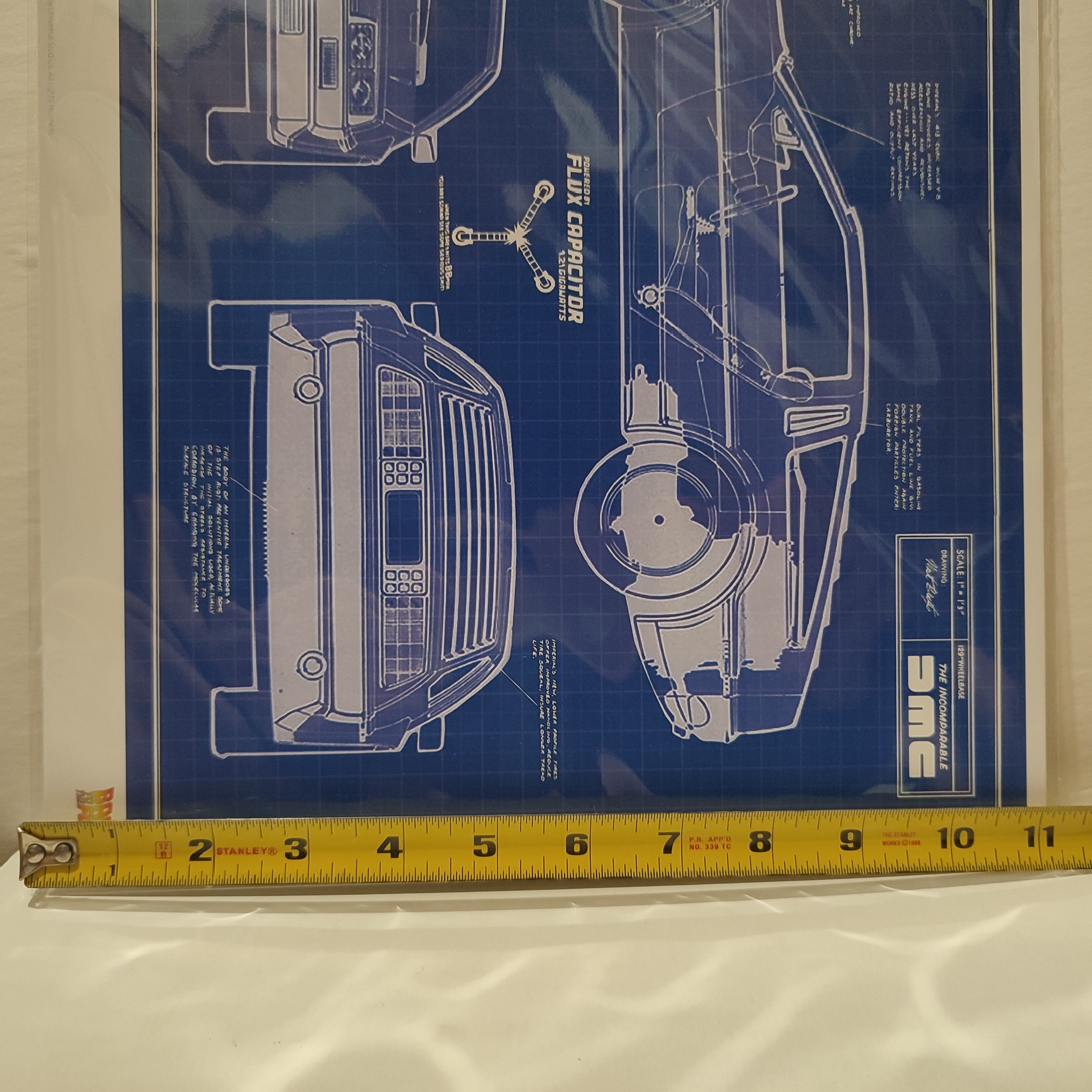 Back To The Future - Delorean Schematics Art Print