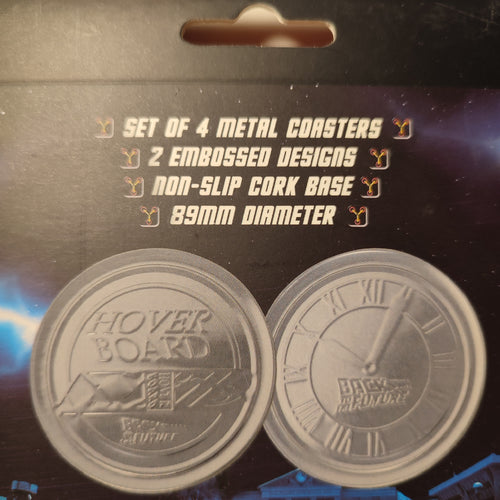 Back To The Future - Metal Coasters Non-Slip Cork Base