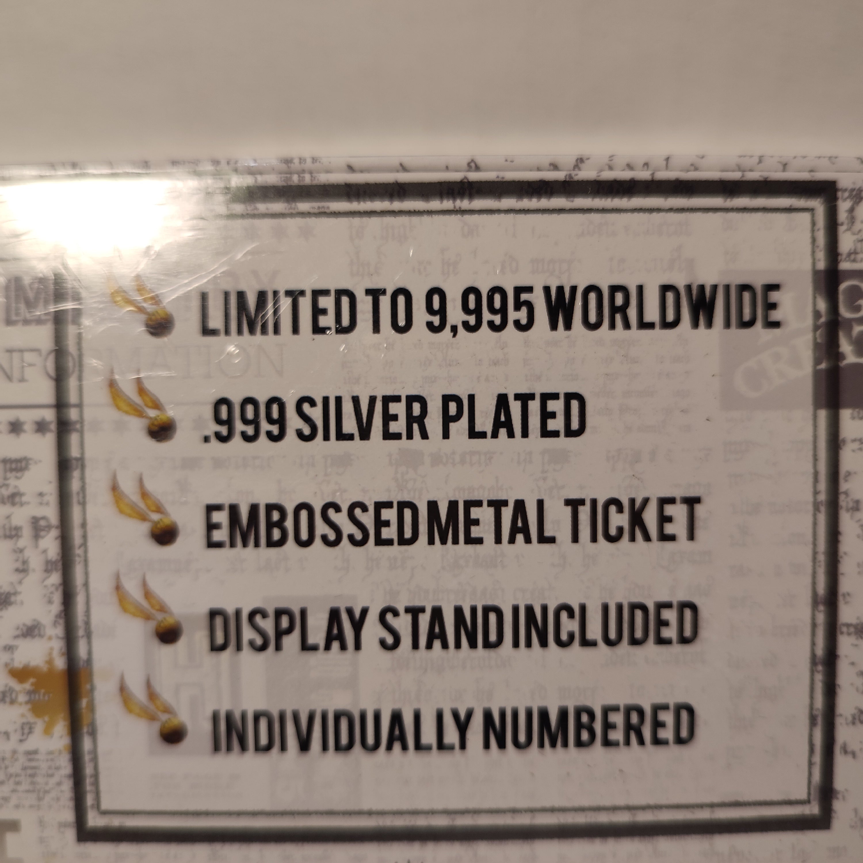 Harry Potter - Quidditch World Cup Ticket Limited Edition