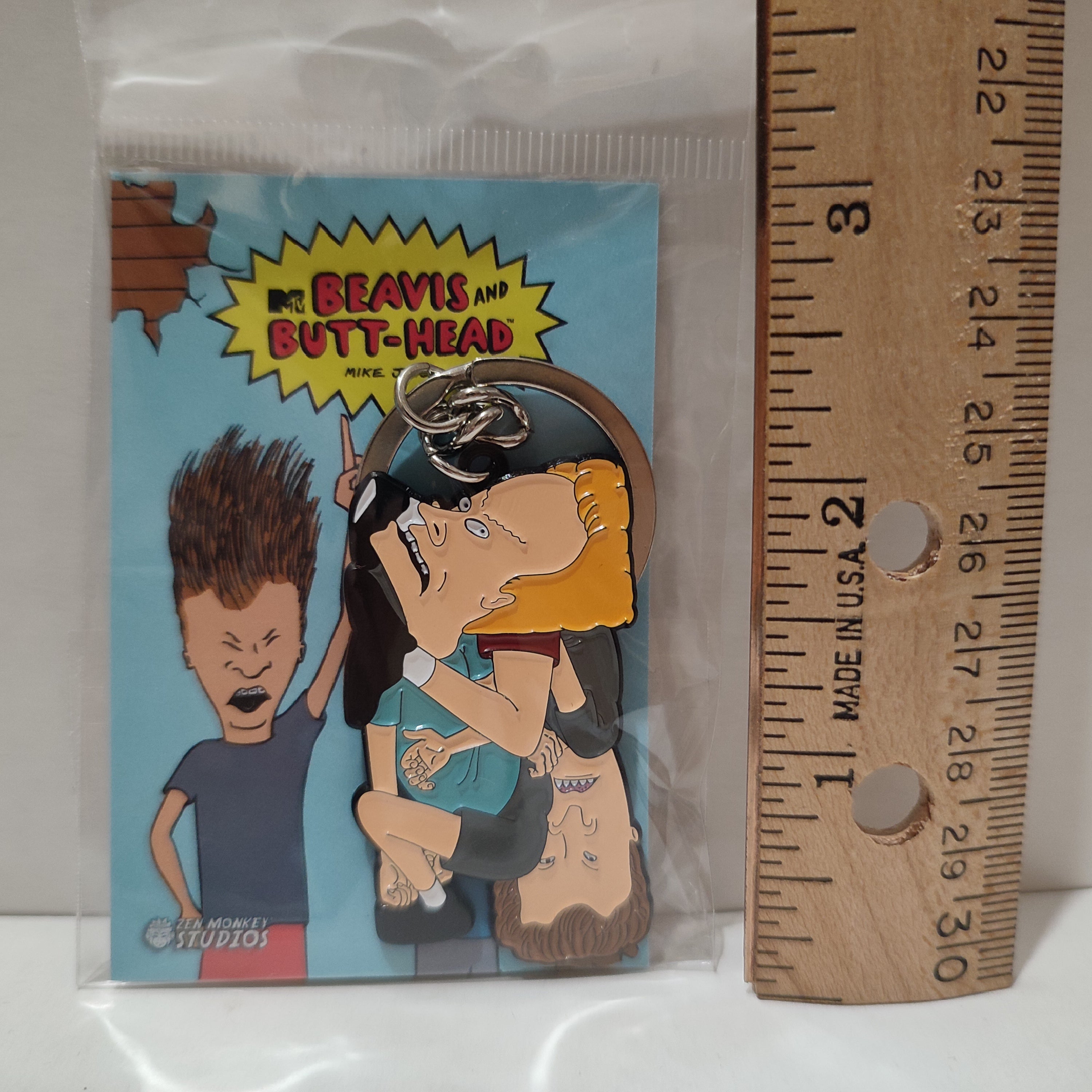 Beavis and Butthead In A Box Keychain Official Cartoon Collectible Metal Keyring