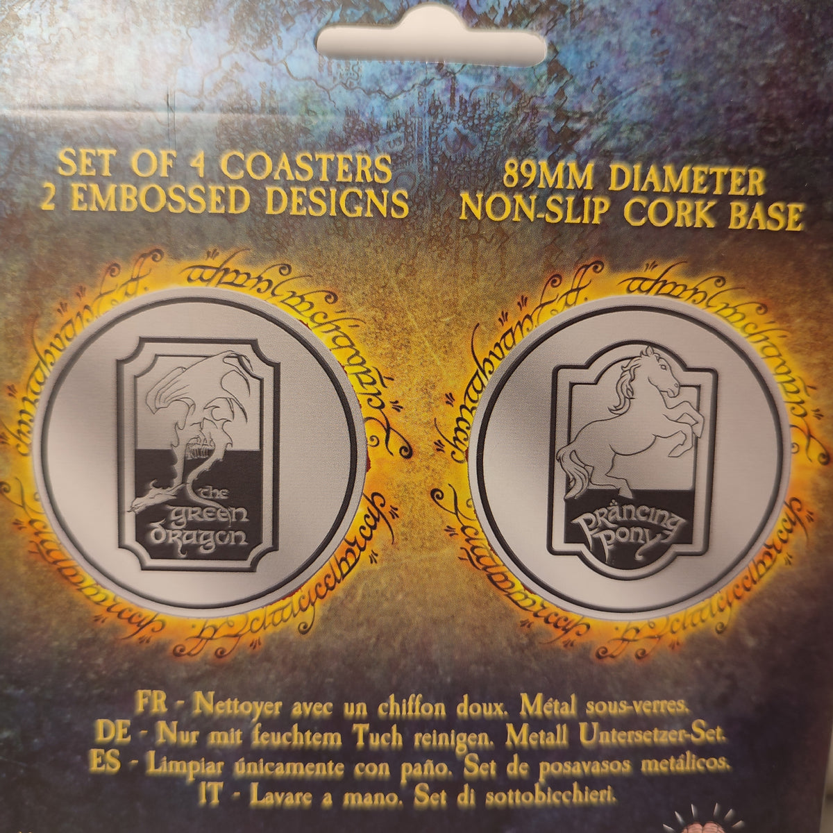 Lord Of The Rings - Metal Coasters Non-Slip Cork Base