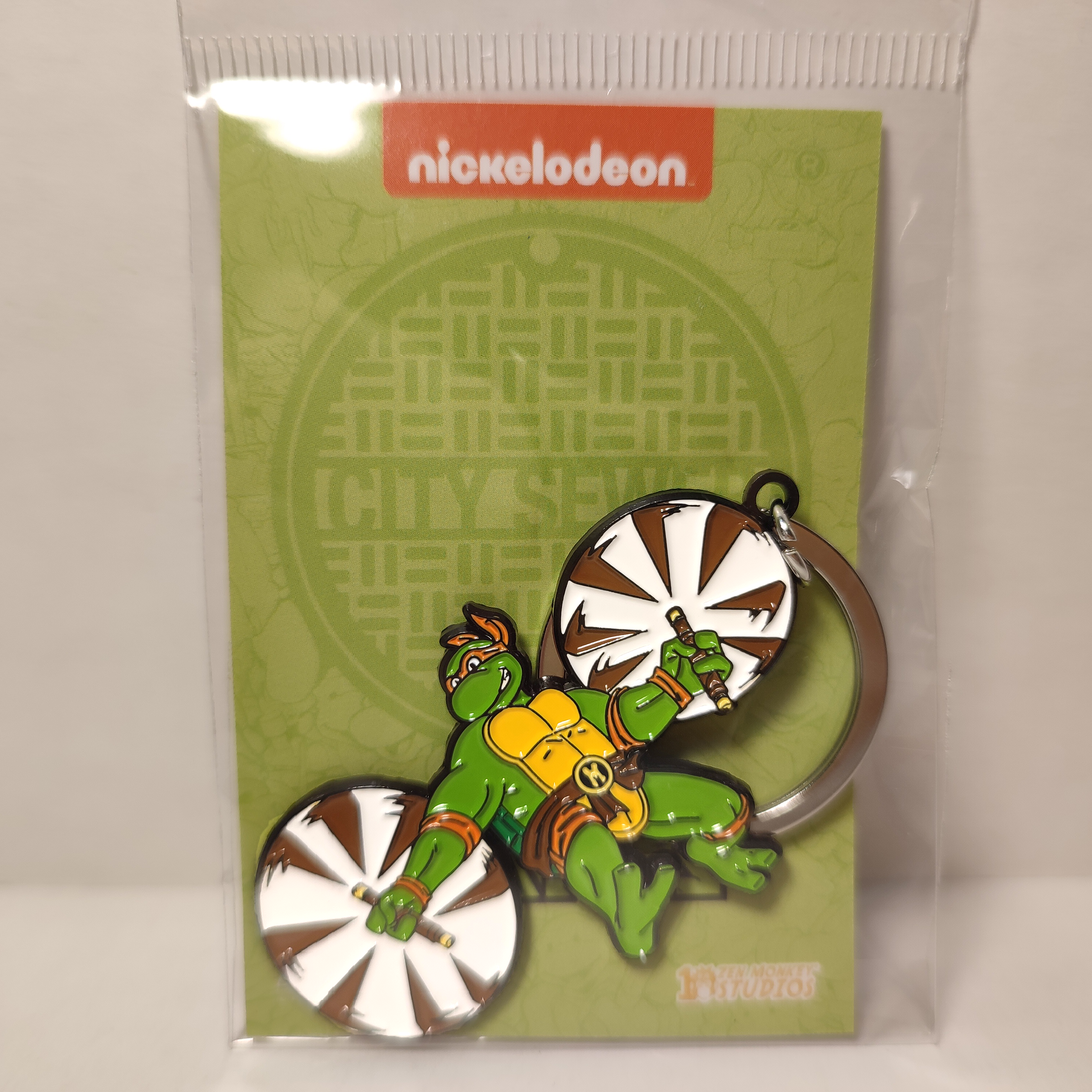 TMNT - Leaping Michelangelo Metal Keychain