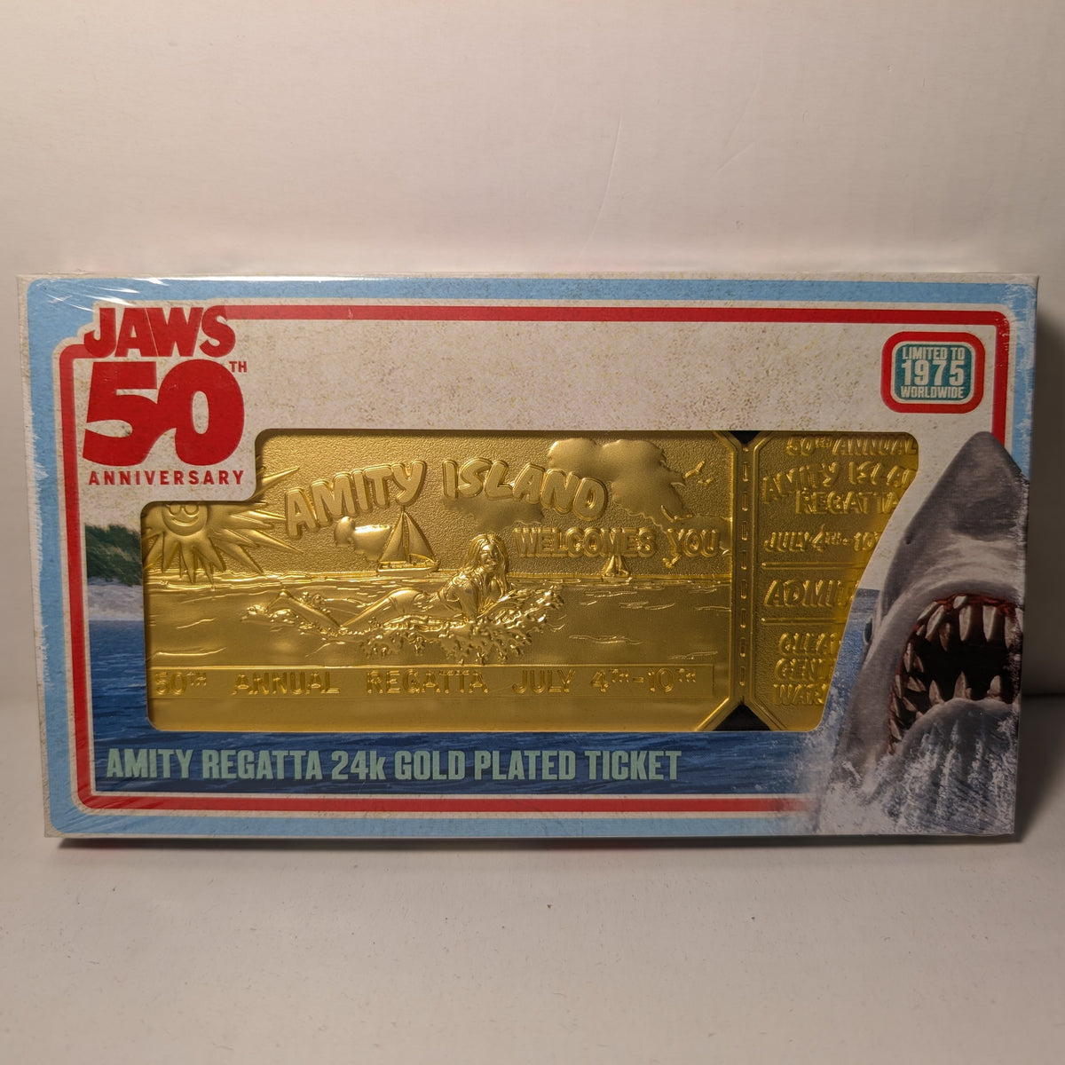 Jaws - Amity Regatta 24k Gold Plated Ticket