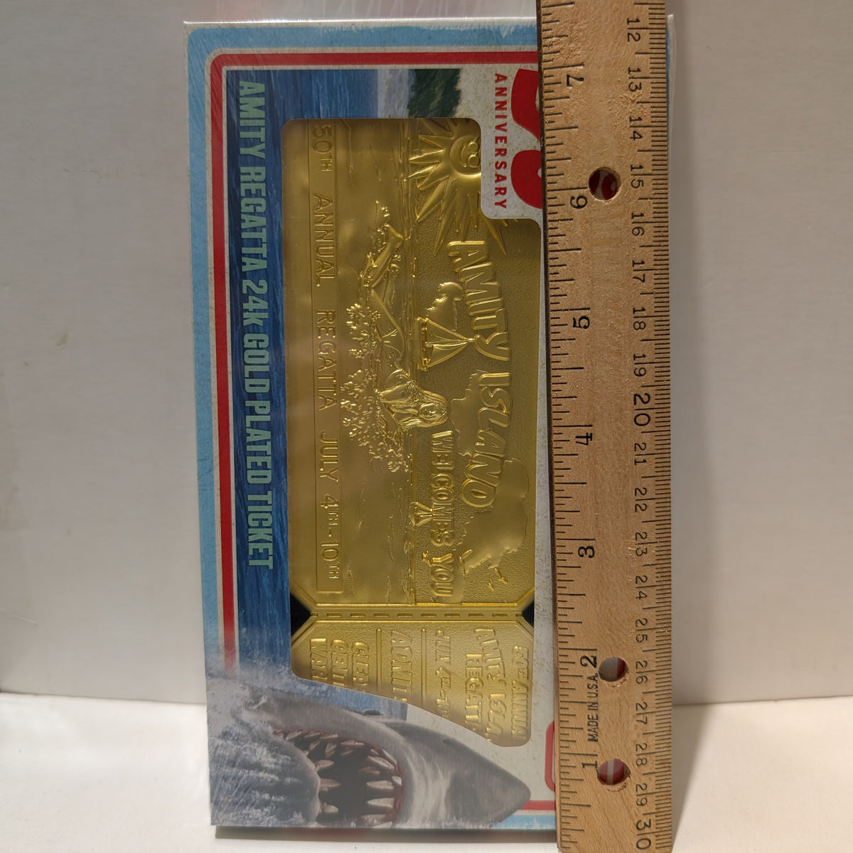 Jaws - Amity Regatta 24k Gold Plated Ticket