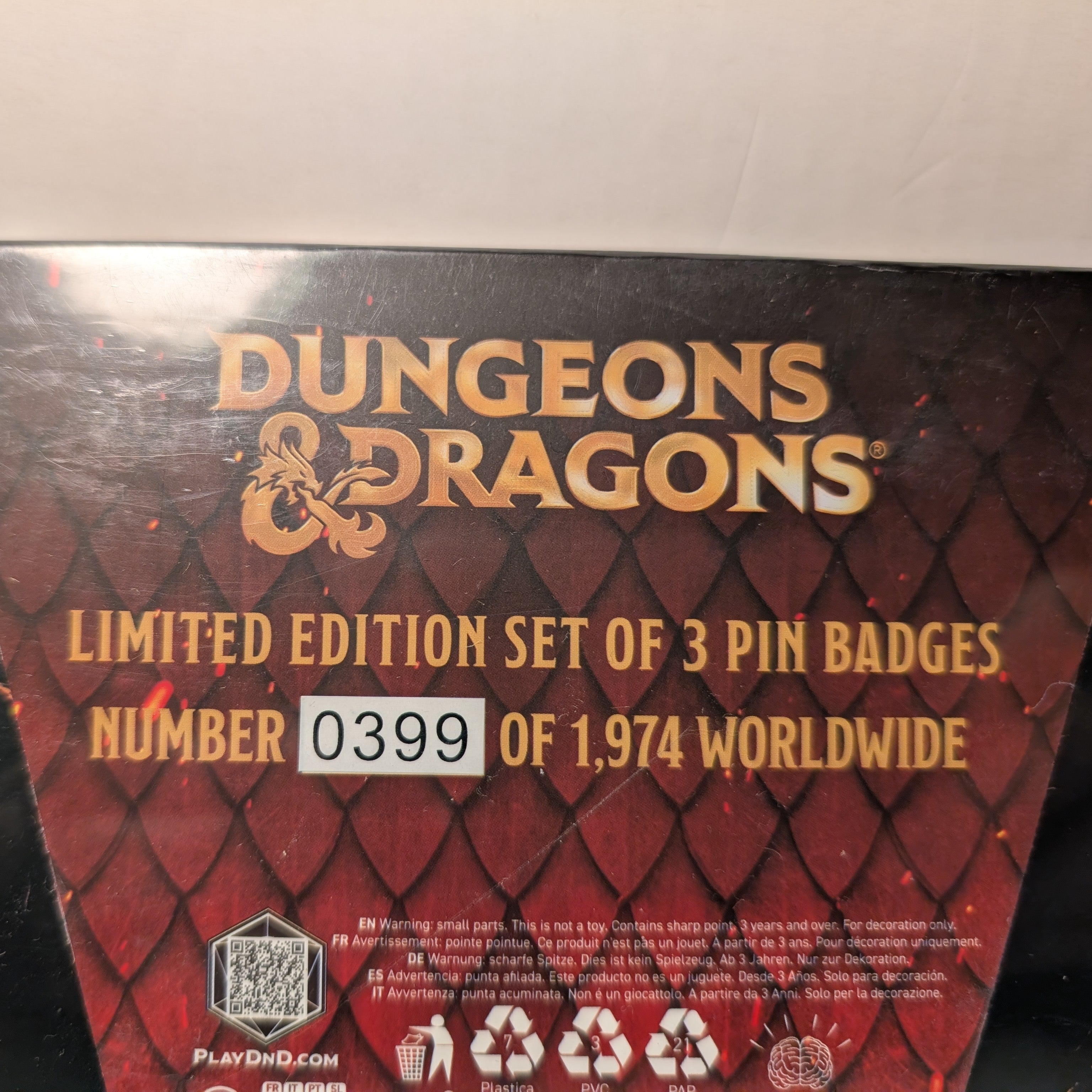 Dungeons & Dragons - 50th Anniversary Set of 3 Pin Badges