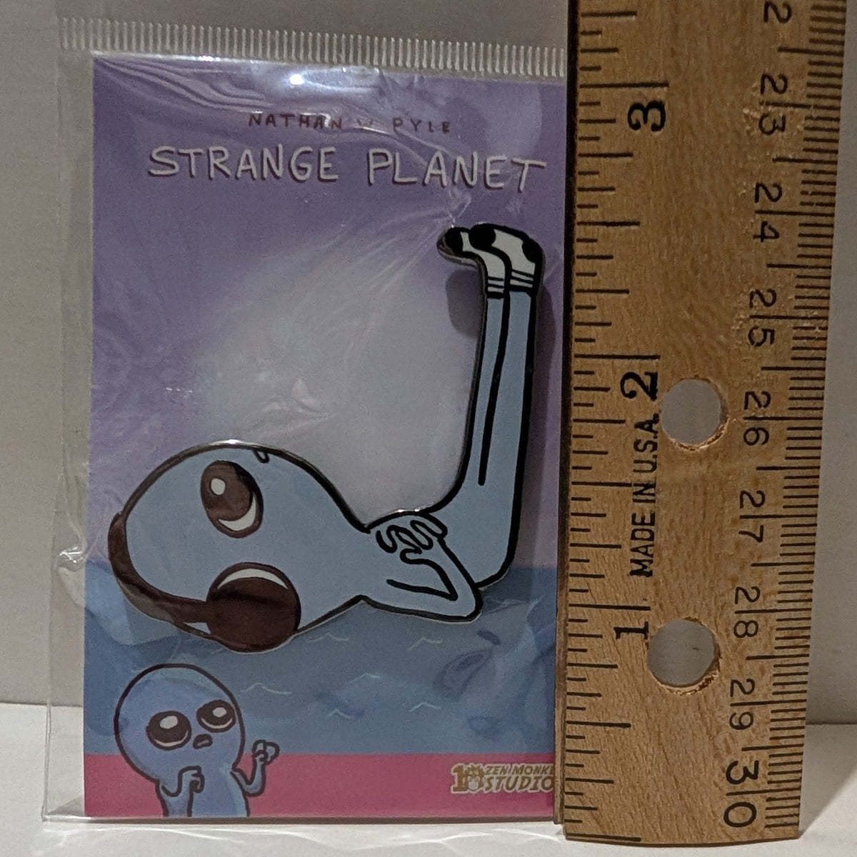 Strange Planet - Listening To Music Enamel Pin