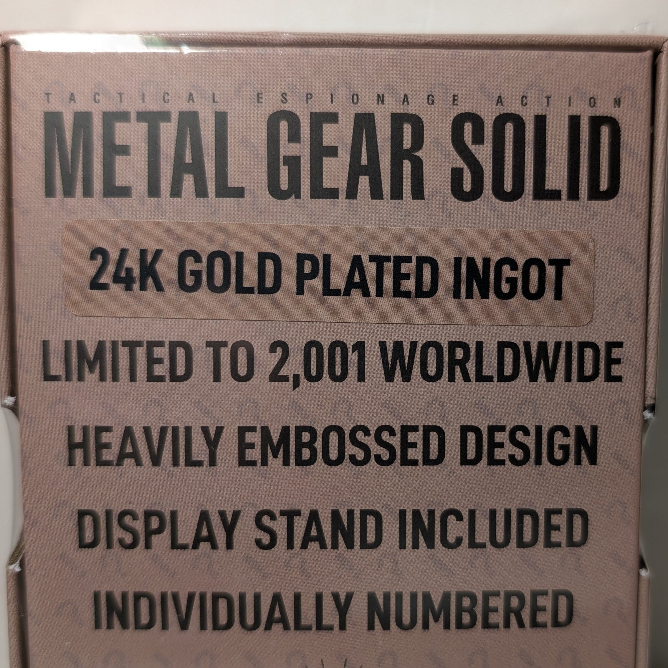 Metal Gear Solid - Raiden 24k Gold Plated Ingot