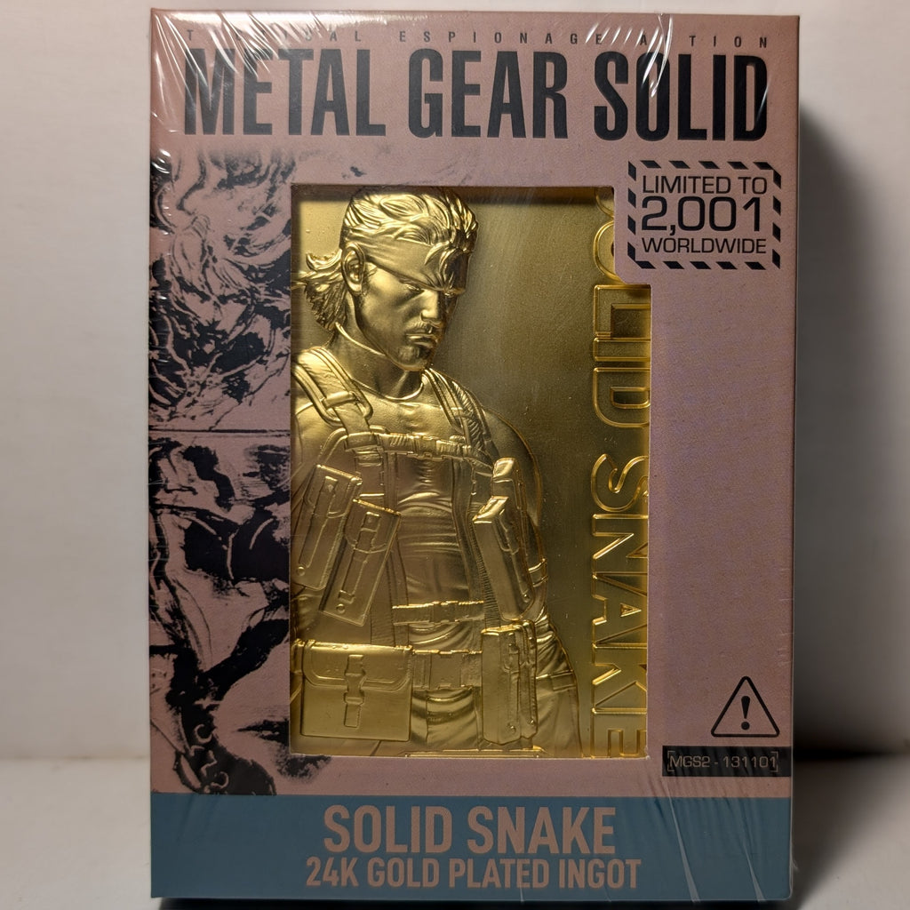 Metal Gear Solid - Solid Snake 24k Gold Plated Ingot