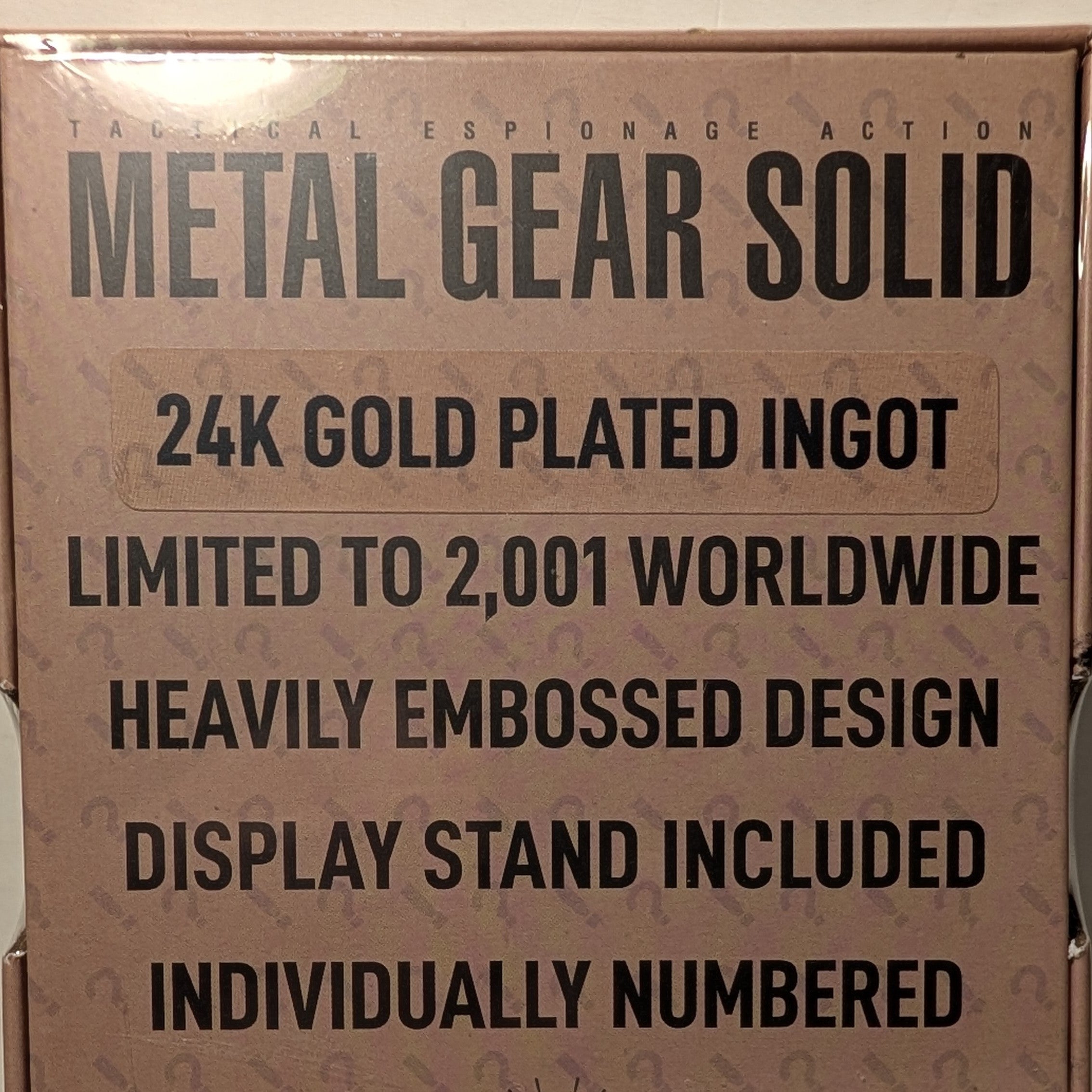 Metal Gear Solid - Solid Snake 24k Gold Plated Ingot