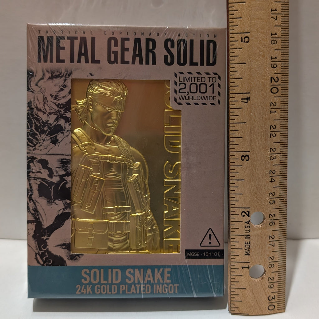Metal Gear Solid - Solid Snake 24k Gold Plated Ingot