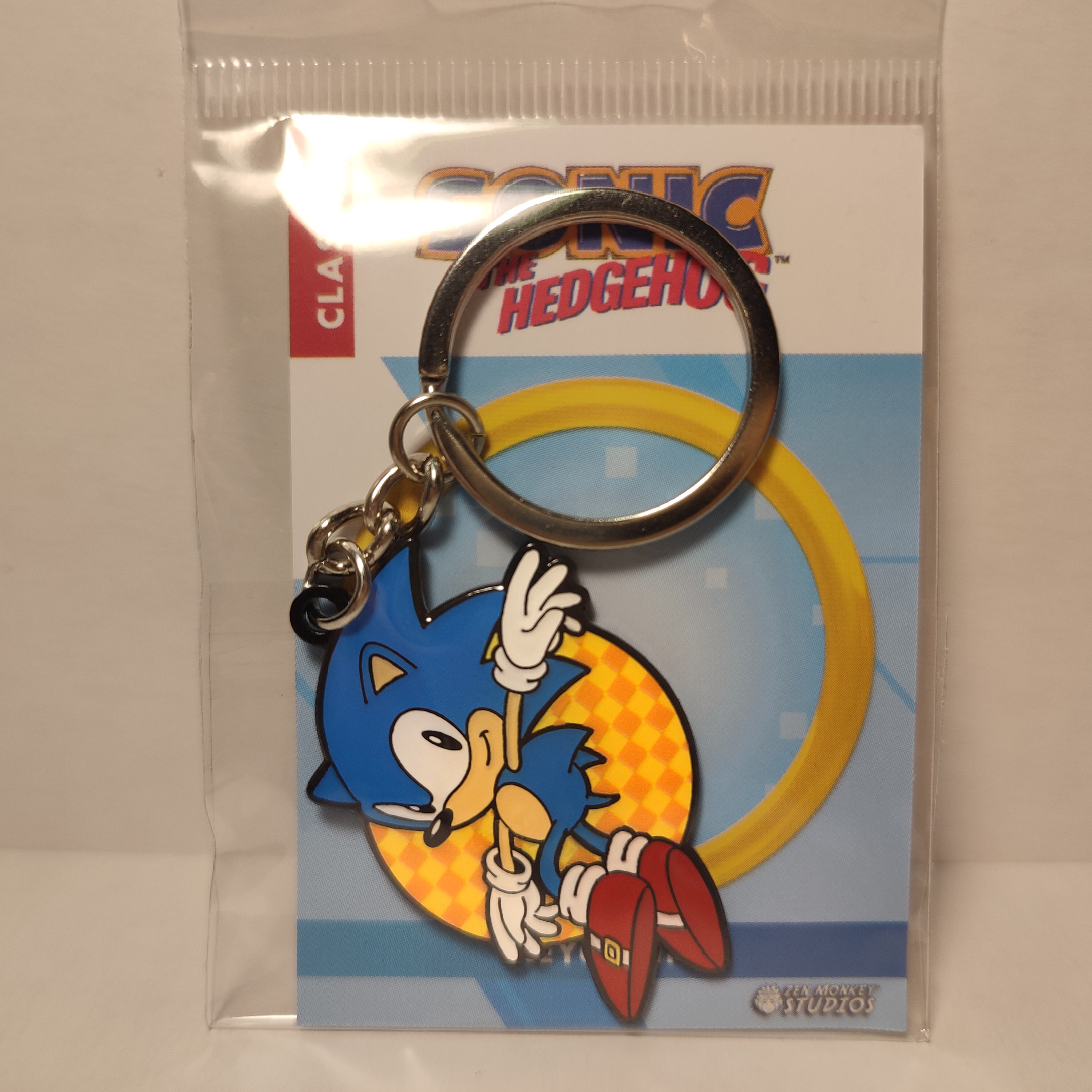 Leaping Sonic The Hedgehog Keychain Official Sega Collectible Metal Keyring