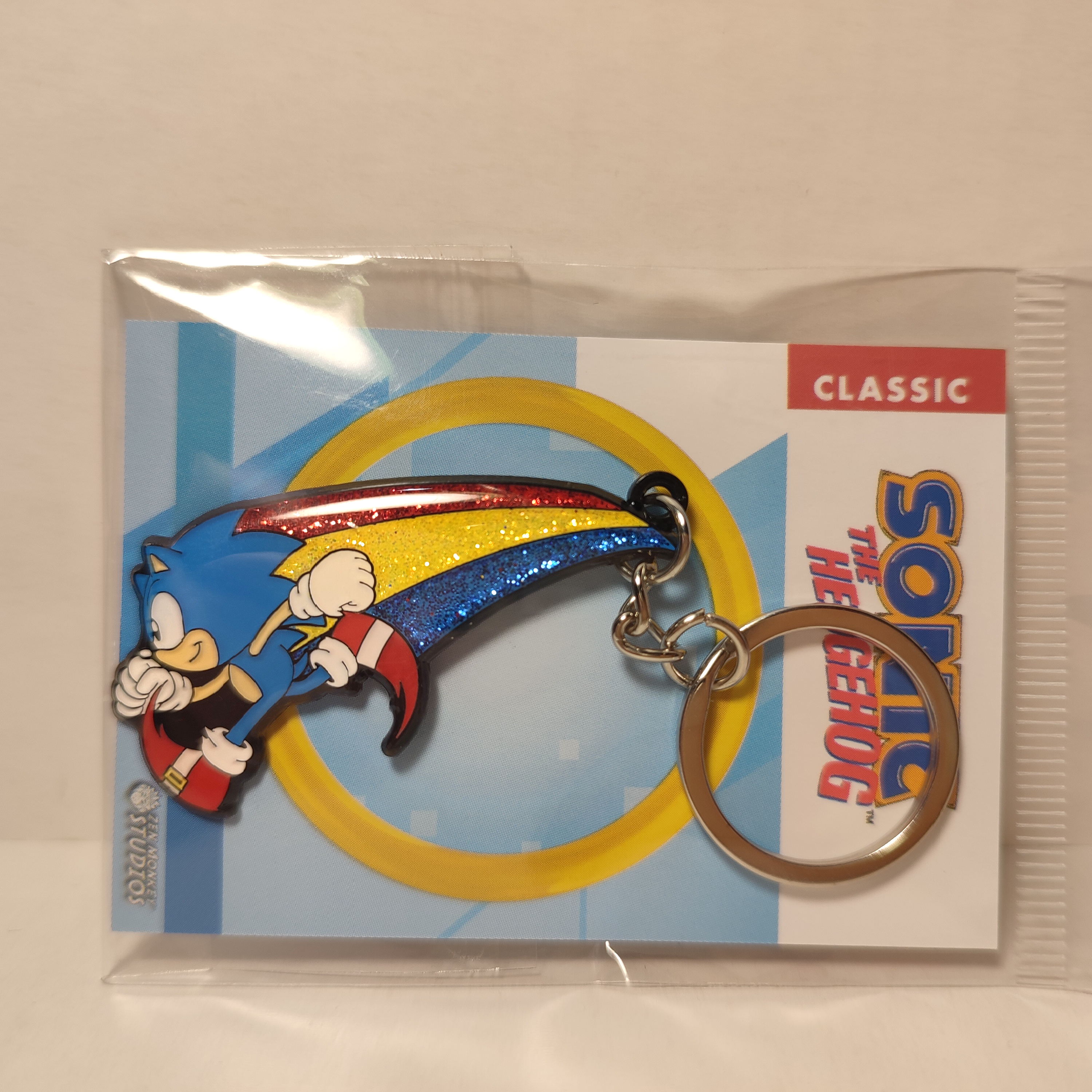 Sonic The Hedgehog Rainbow Trail Metal Keychain Official Sega Product