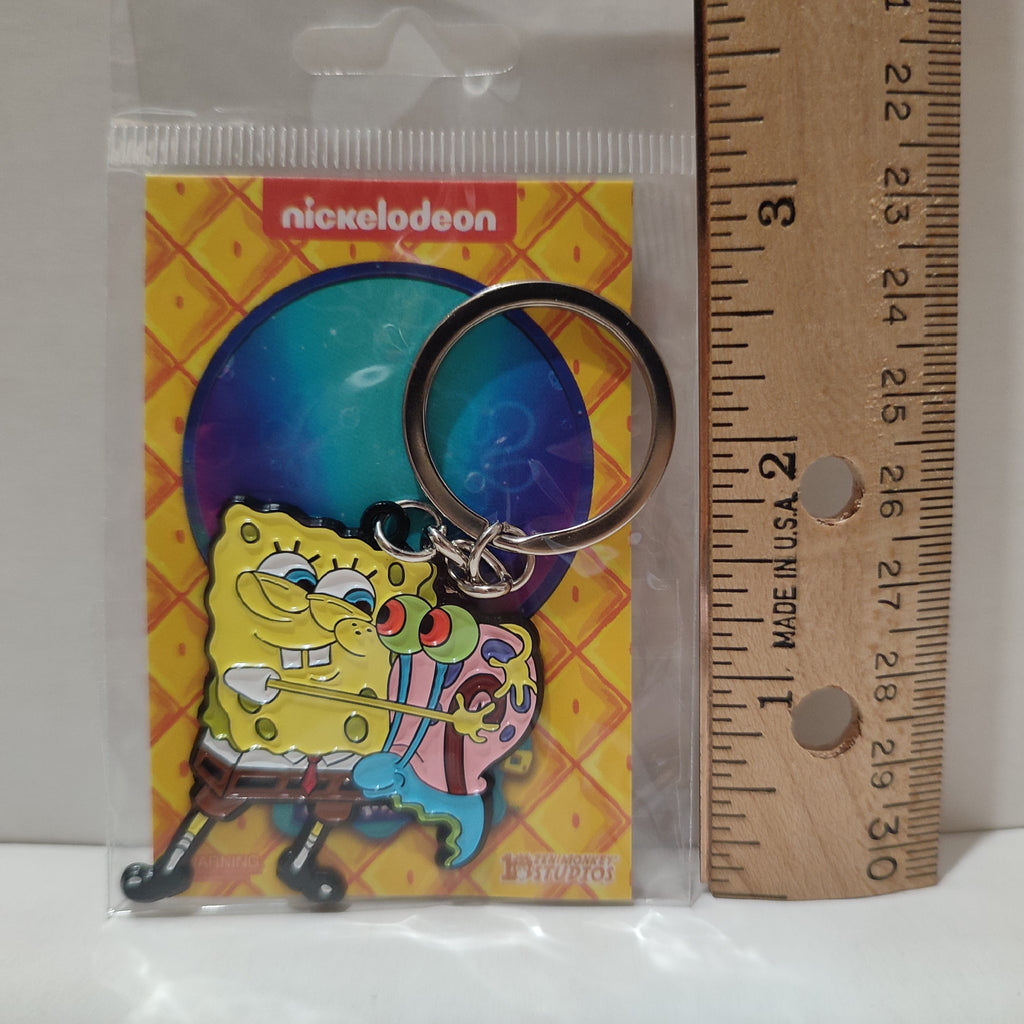 Spongebob Squarepants - Spongebob Hugging Gary Metal Keychain