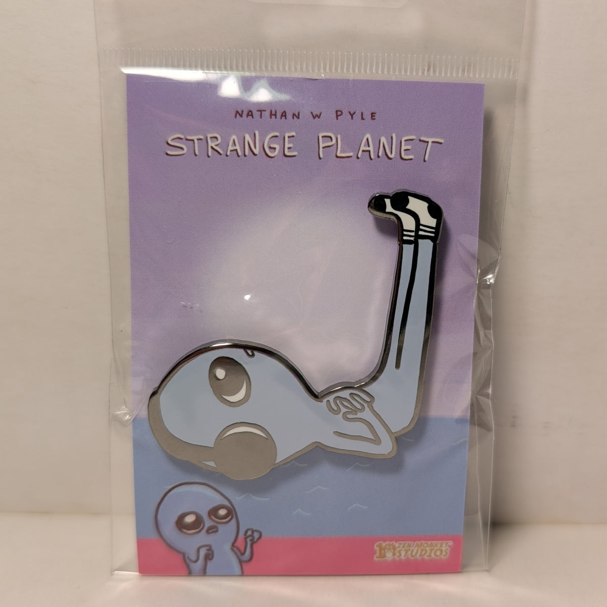 Strange Planet - Listening To Music Enamel Pin