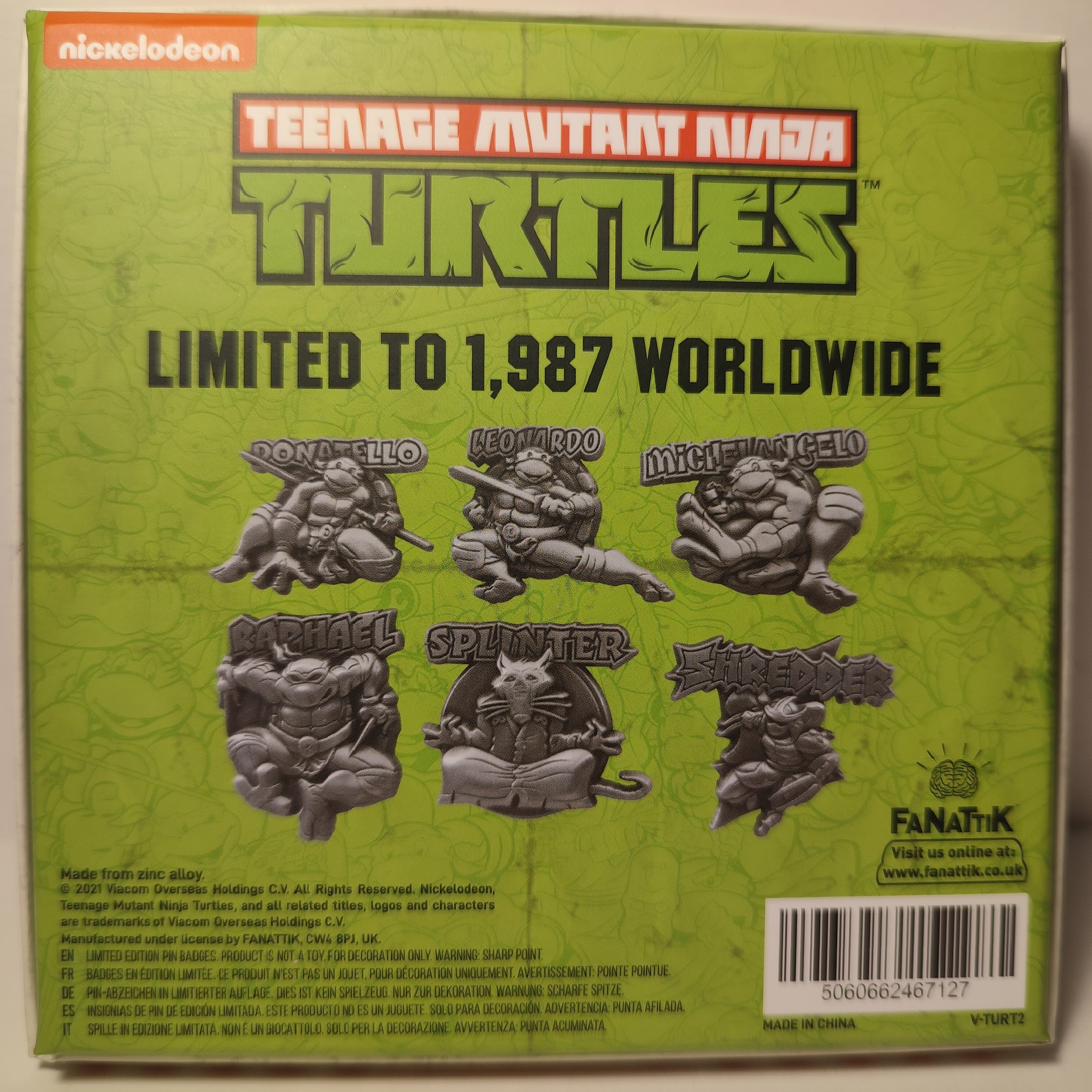 TMNT - Limited Edition Set Of 6 Pin Badges