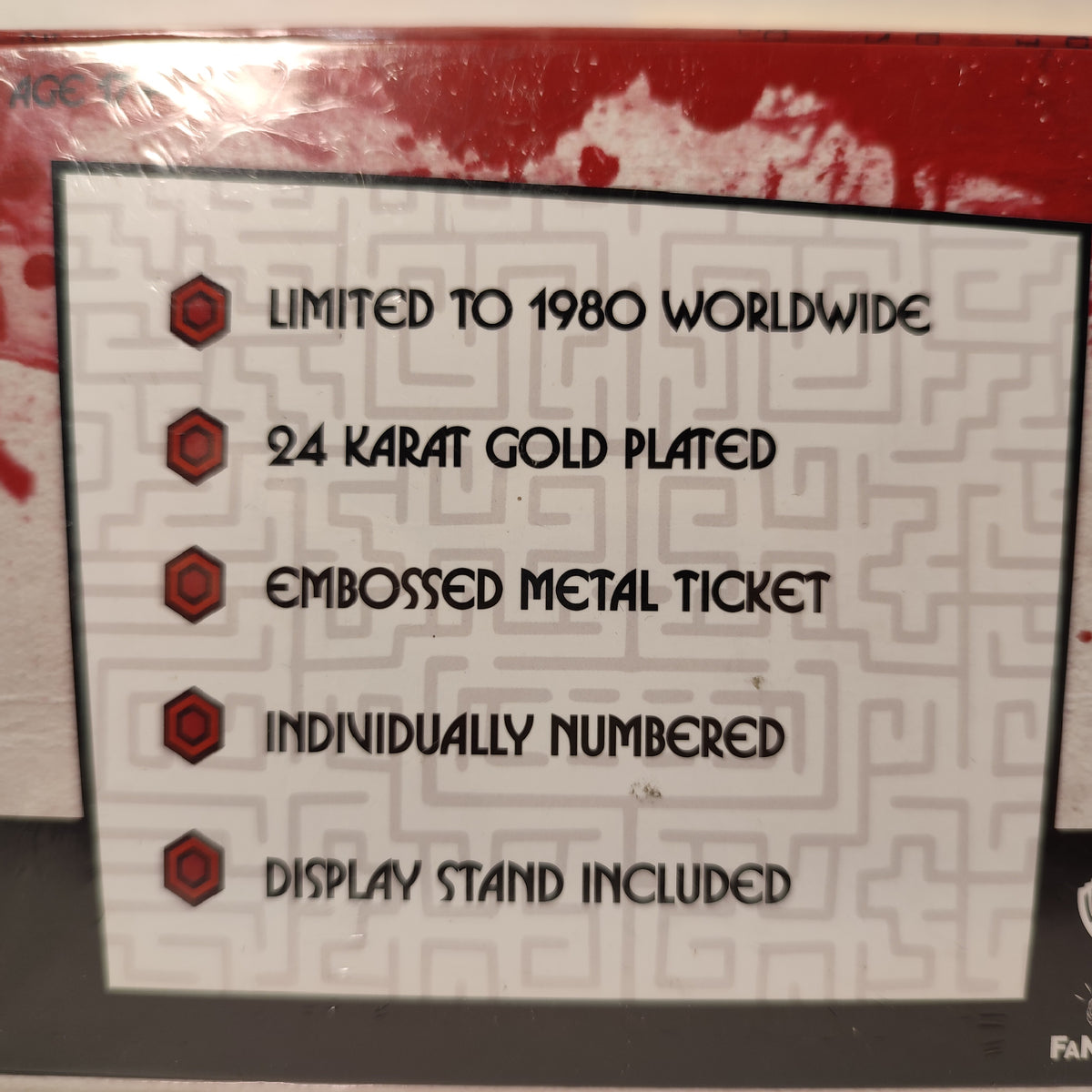 The Shining - Overlook Hotel Ball Ticket 24k Gold Plated