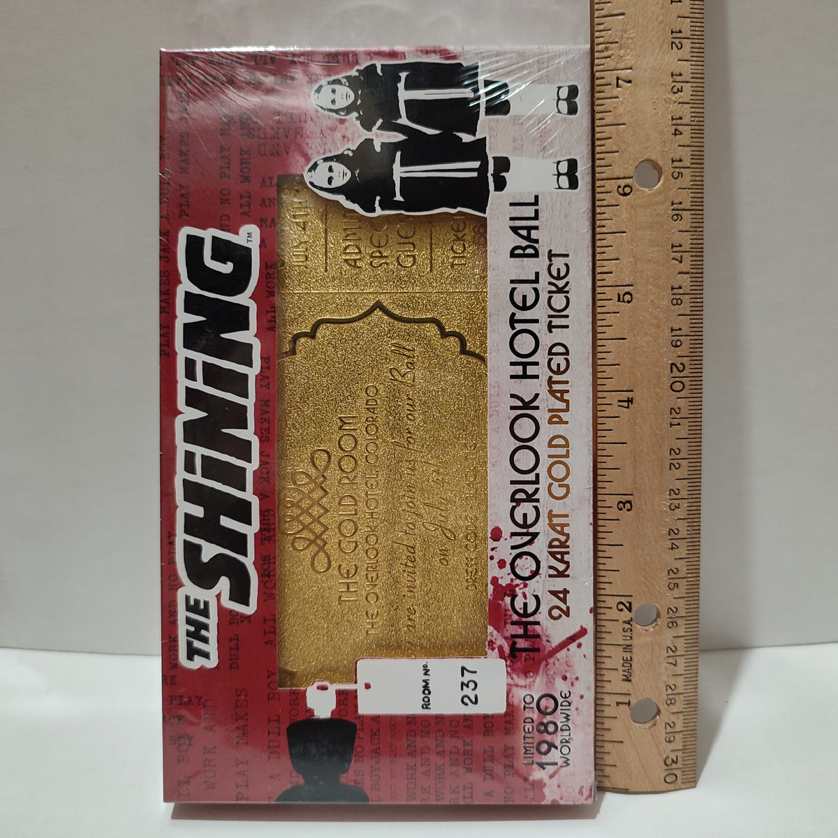 The Shining - Overlook Hotel Ball Ticket 24k Gold Plated