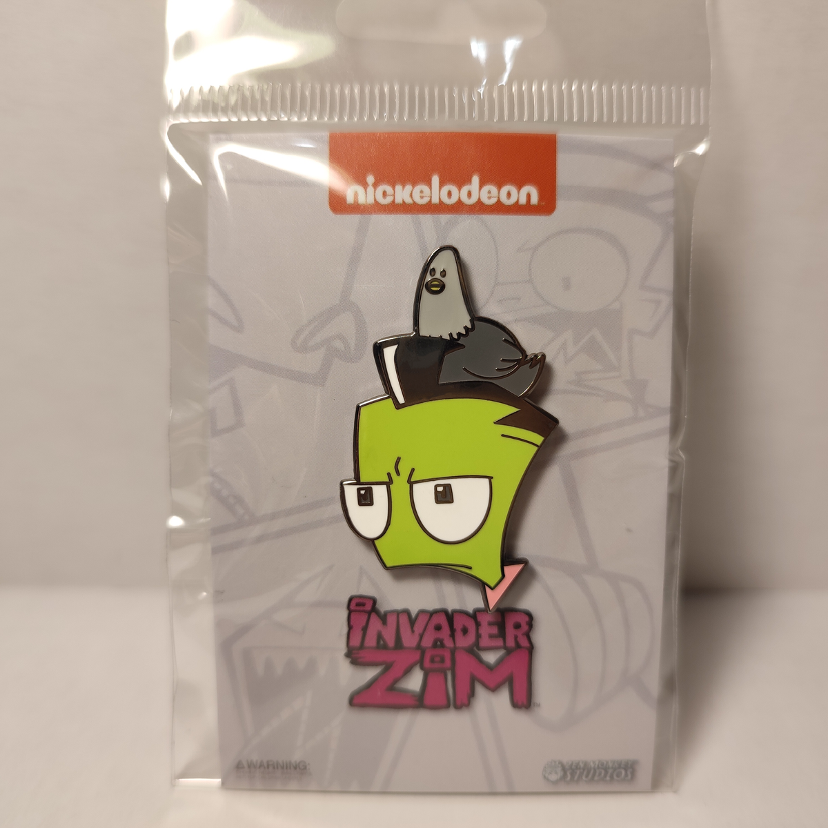 Invader Zim - Pigeon On Head Enamel Pin